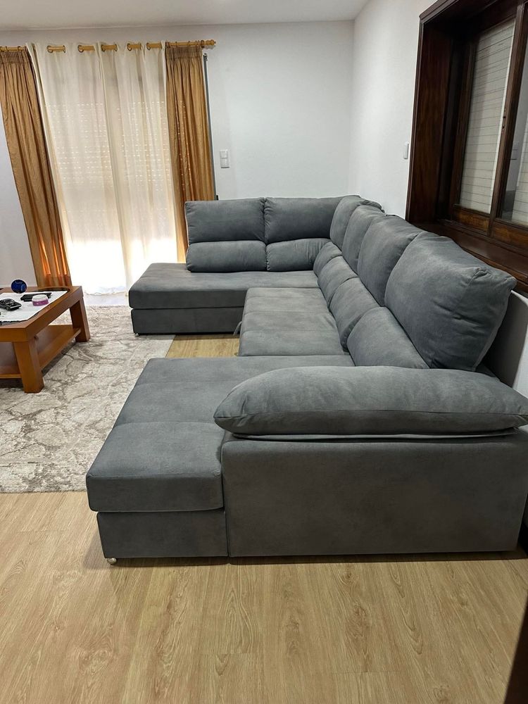 Sofa cama c/escostos reclinaveis