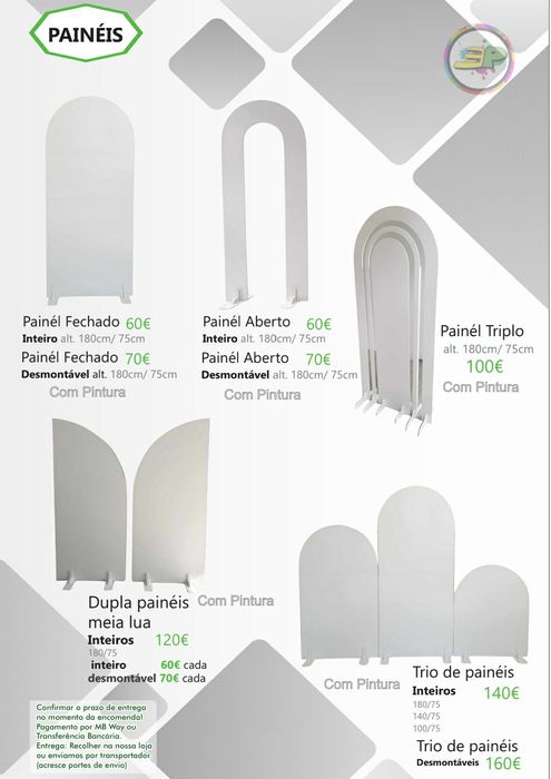 Mesa festa am9pulheta e vários outros tipos de mesas e painéis.