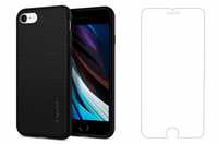 Etui Spigen Liquid Air + Szkło Hartowane Iphone 7 / 8 / Se 2020 Black