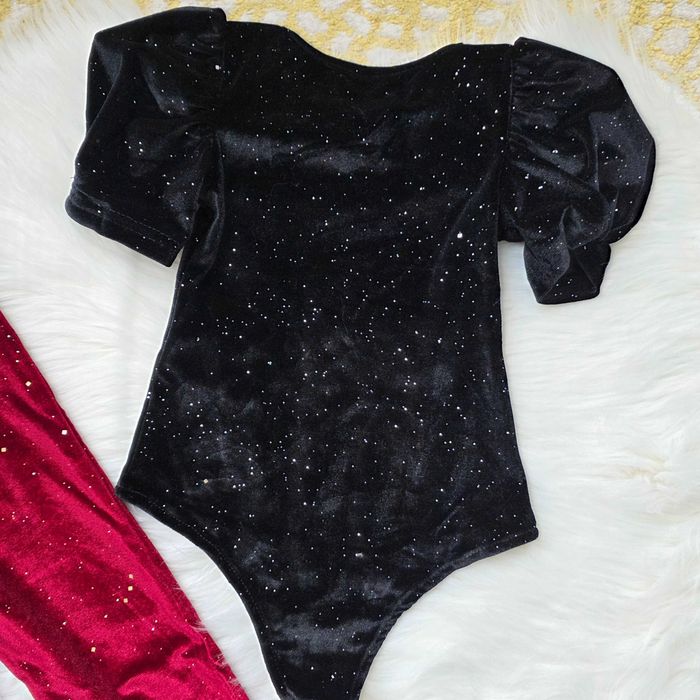 Komplet świąteczny z weluru body Little Kids legginsy Sinsay r. 98-104