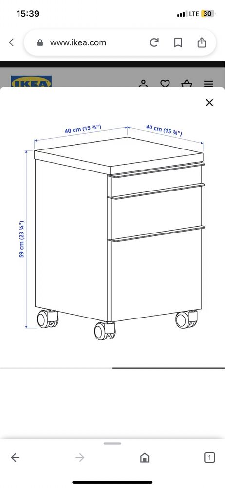 Komoda BESTÅ BURS na kółkach ikea