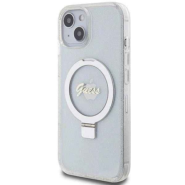 Etui Guess Ring Stand Script Glitter MagSafe na iPhone 15 / 14 / 13 -