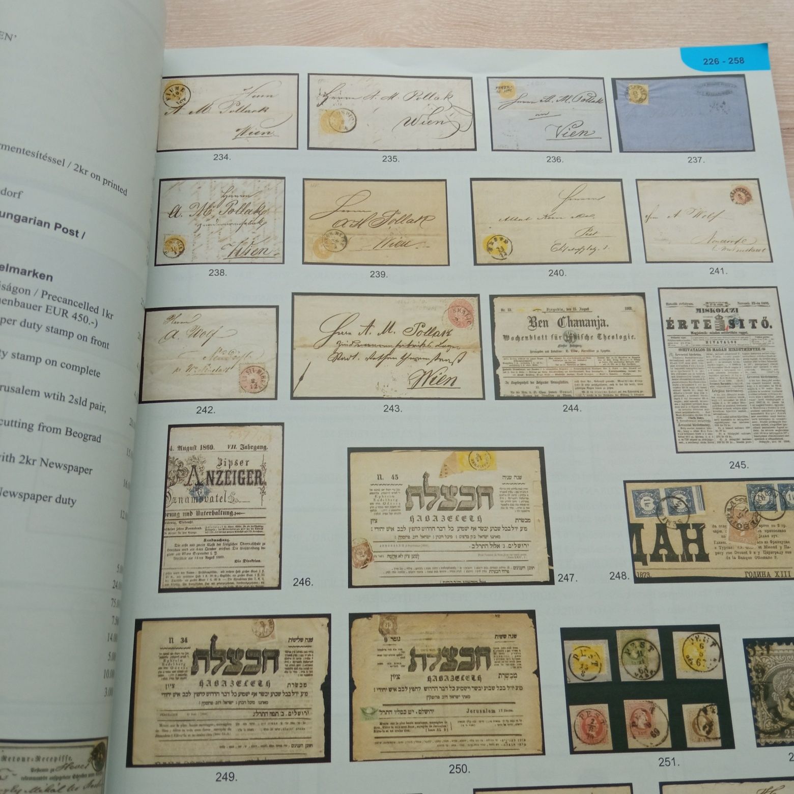 Katalog aukcyjny znaczków , całostek z wyceną.