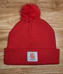 Czapka Zimowa Carhartt Czerwona z Pomponem