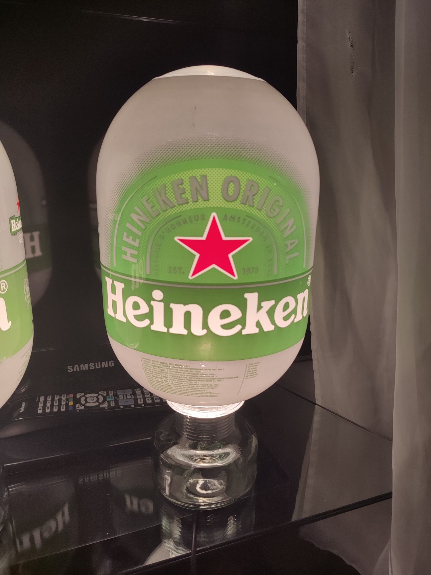 Par de candeeiros cerveja Heineken 43 cm altura