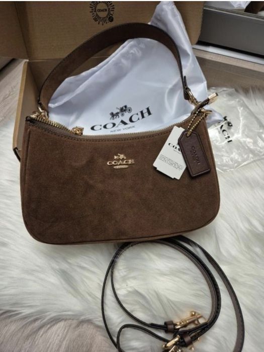 Сумка коричнева замш 24×15 см