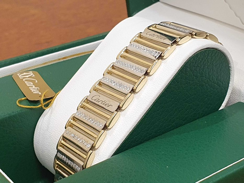 ZŁOTA BRANSOLETKA 585 Waga-62,6 gr. Z Diamentami-210 szt,- 1.20 ct.