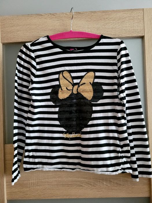 Bluzka Minnie w paski długi rękaw 158/164 dla dziewczynki