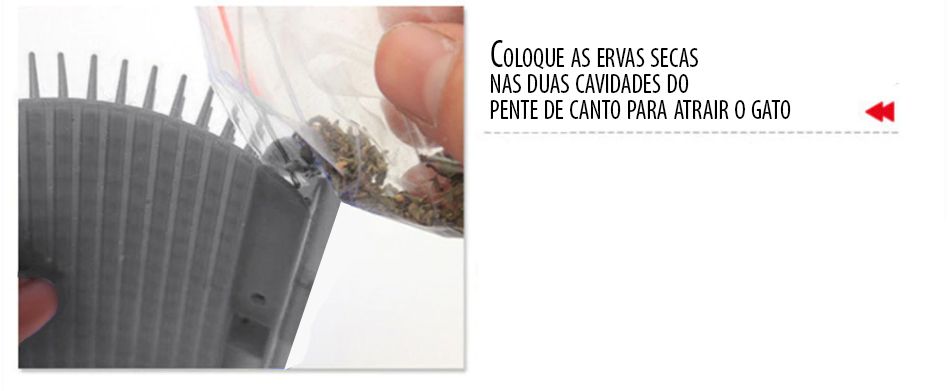 Pente de canto para remover o pelo de gato peludo