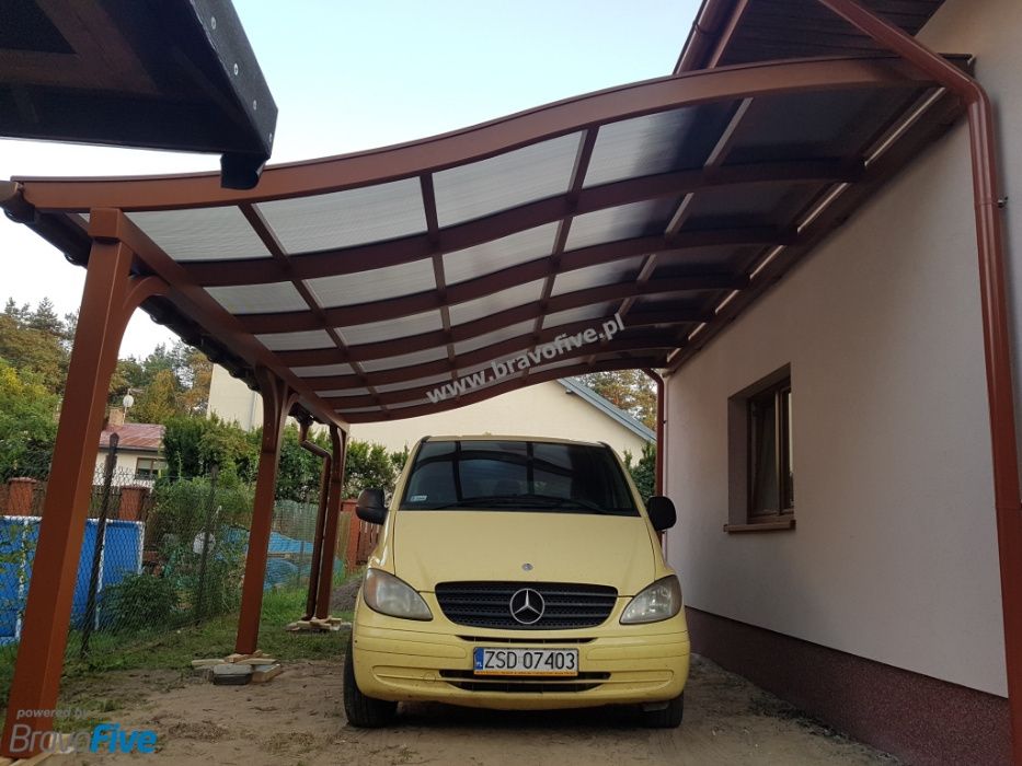 Carport przyścienny, wiata model w linii S