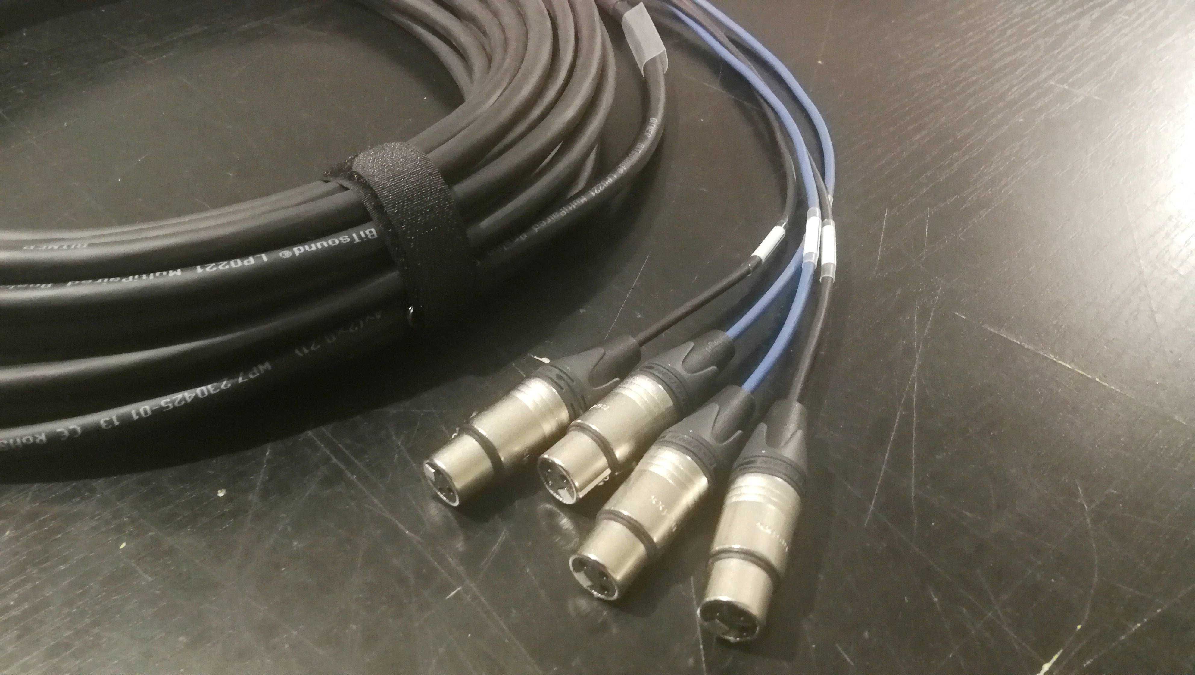Kabel multicore przewód wieloparowy 4x XLR Neutrik podpyta audio