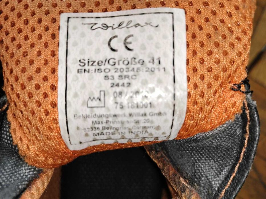 Buty robocze Willax Safety&More, r.41/27cm, skóra, wzmacniane czubki