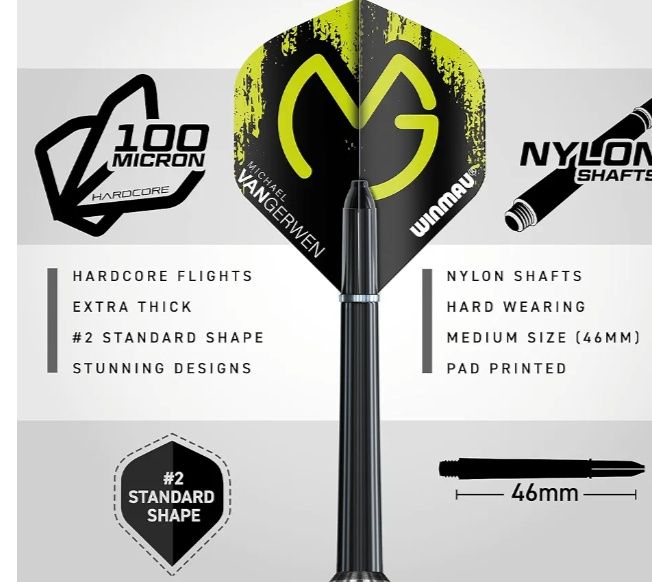WINMAU Michael van Gerwen MvG zestaw upominkowy Softip - 50-częściowy