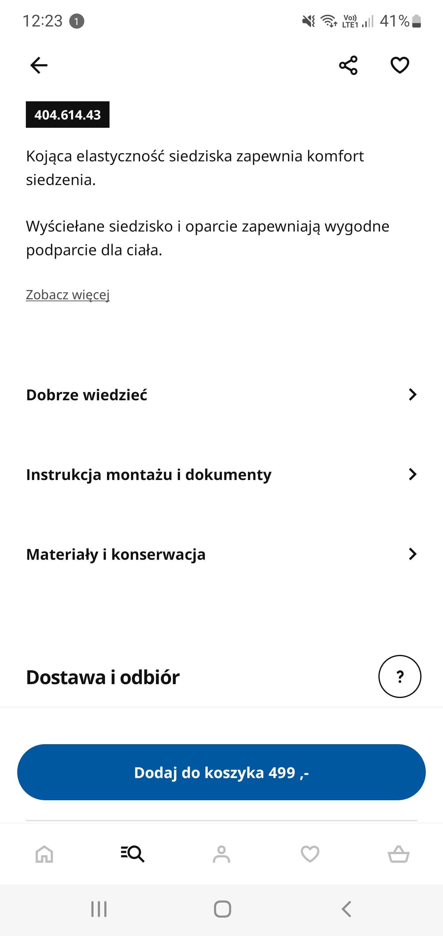 Krzesło barowe IKEA Bernhard