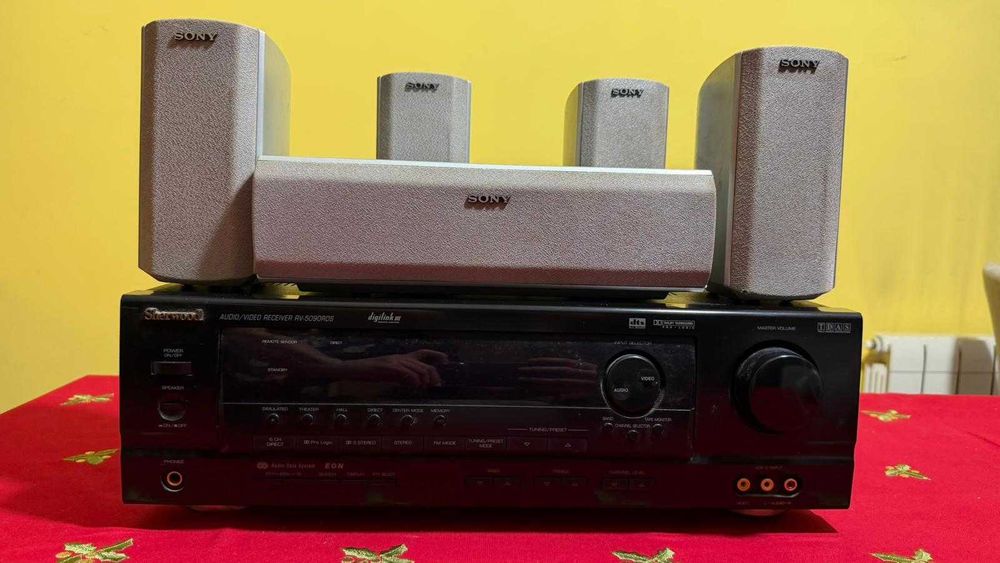 Sistema Hi-Fi 5.1 – Amp. Sherwood RV-5090RDS + Colunas Sony