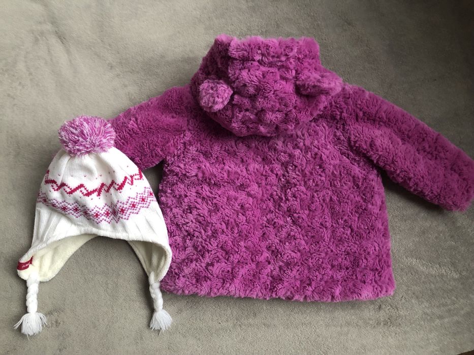 Шубка дитяча шубка на дівчинку рожева шапка Brugi на дівчинку