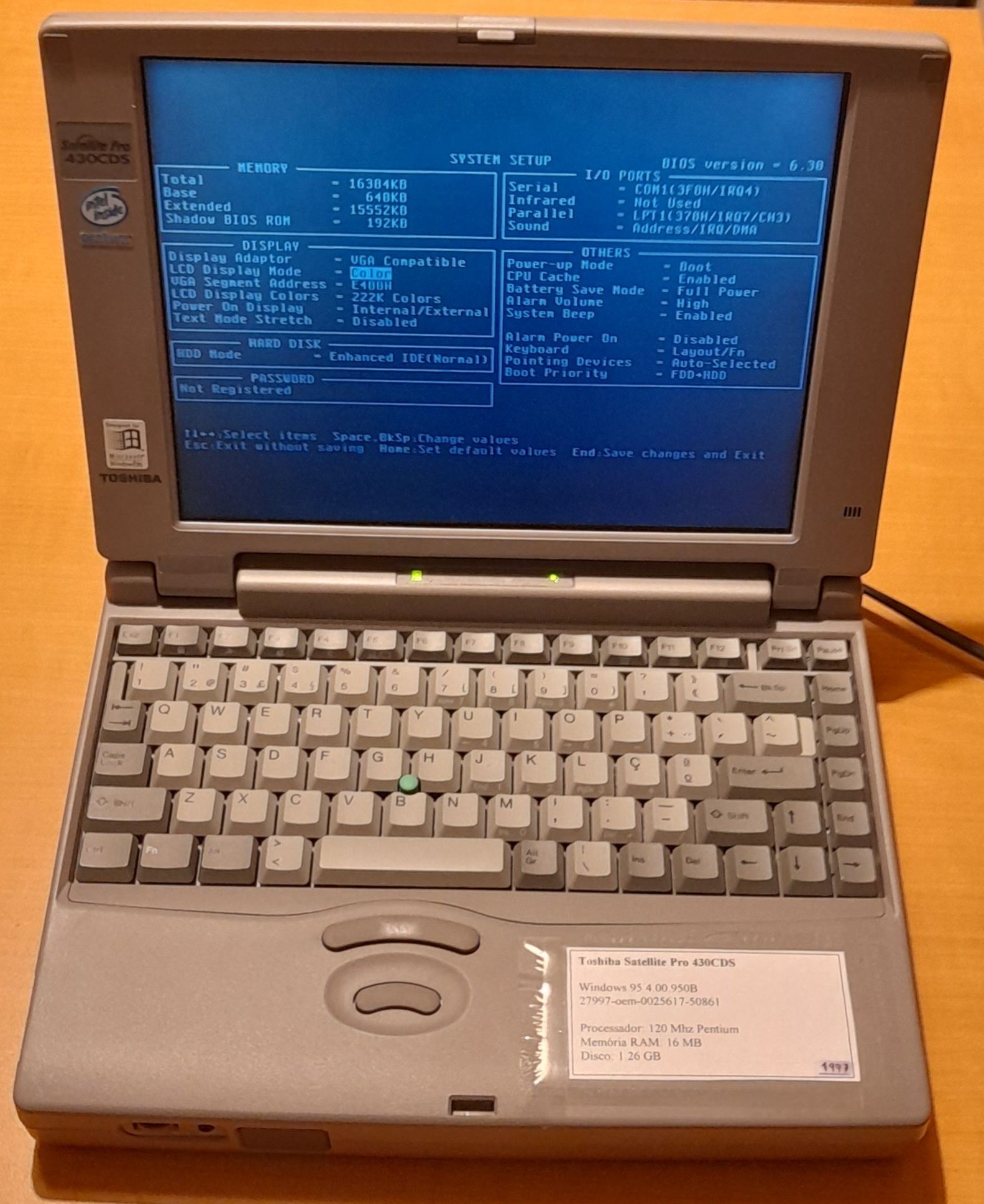Toshiba satellite pro 430CDS