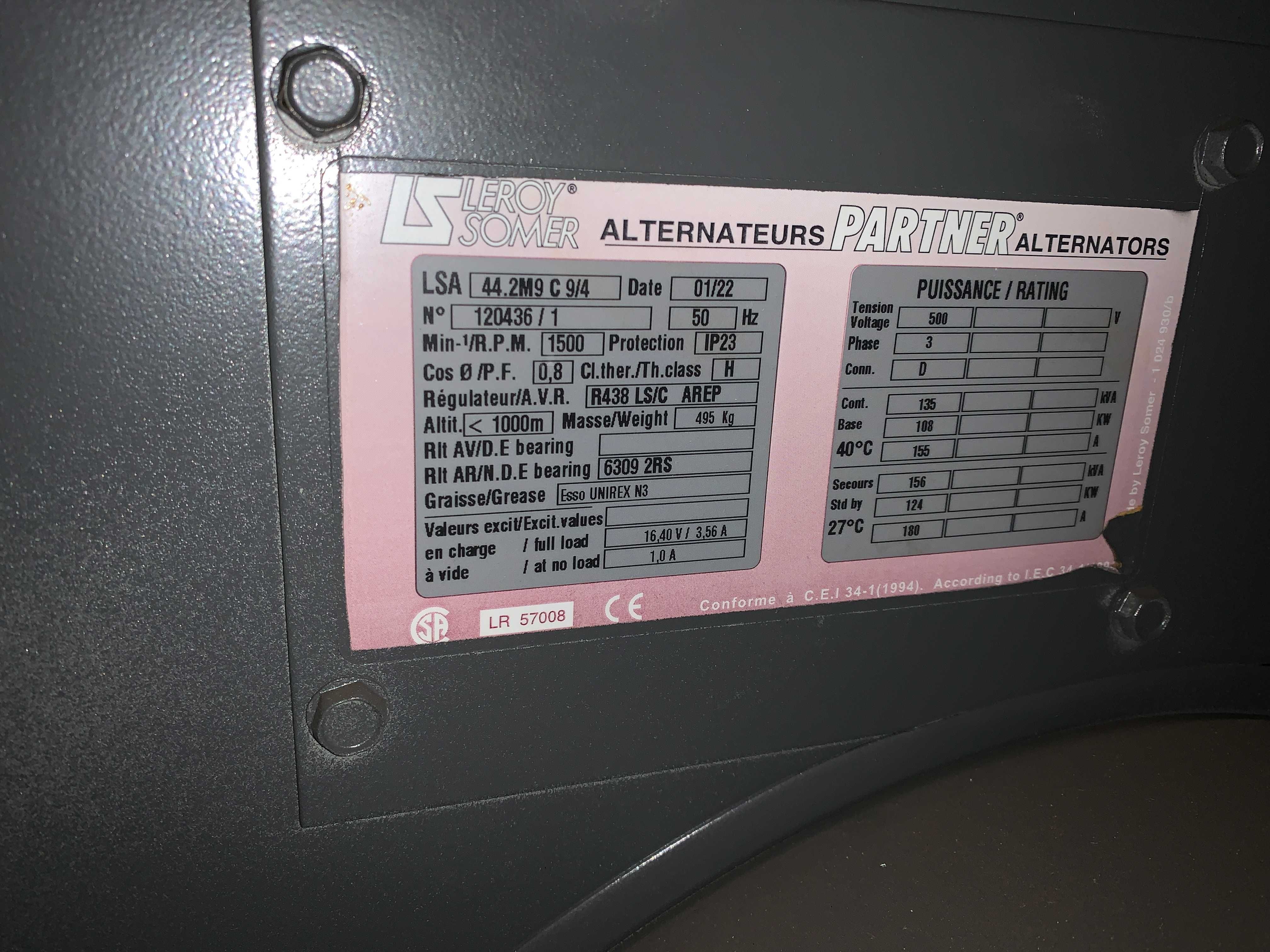 Agregat prądotwórczy KLEBS+ HARTMANN 146 kVA / 500 Volt Stromgenerator