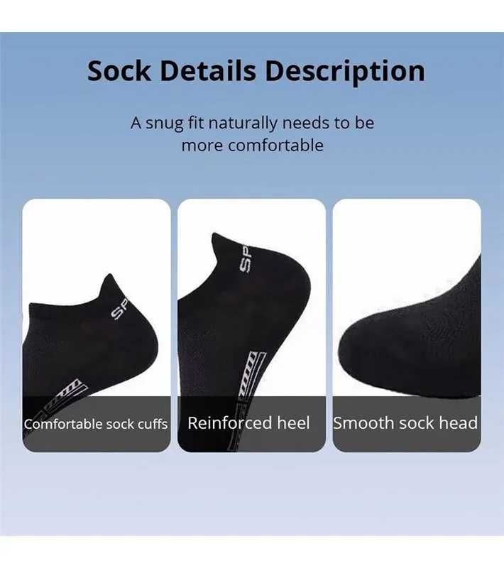 Meias Desportivas em Poliéster, Homem - Pack 5 Pares Preto - Goeik
