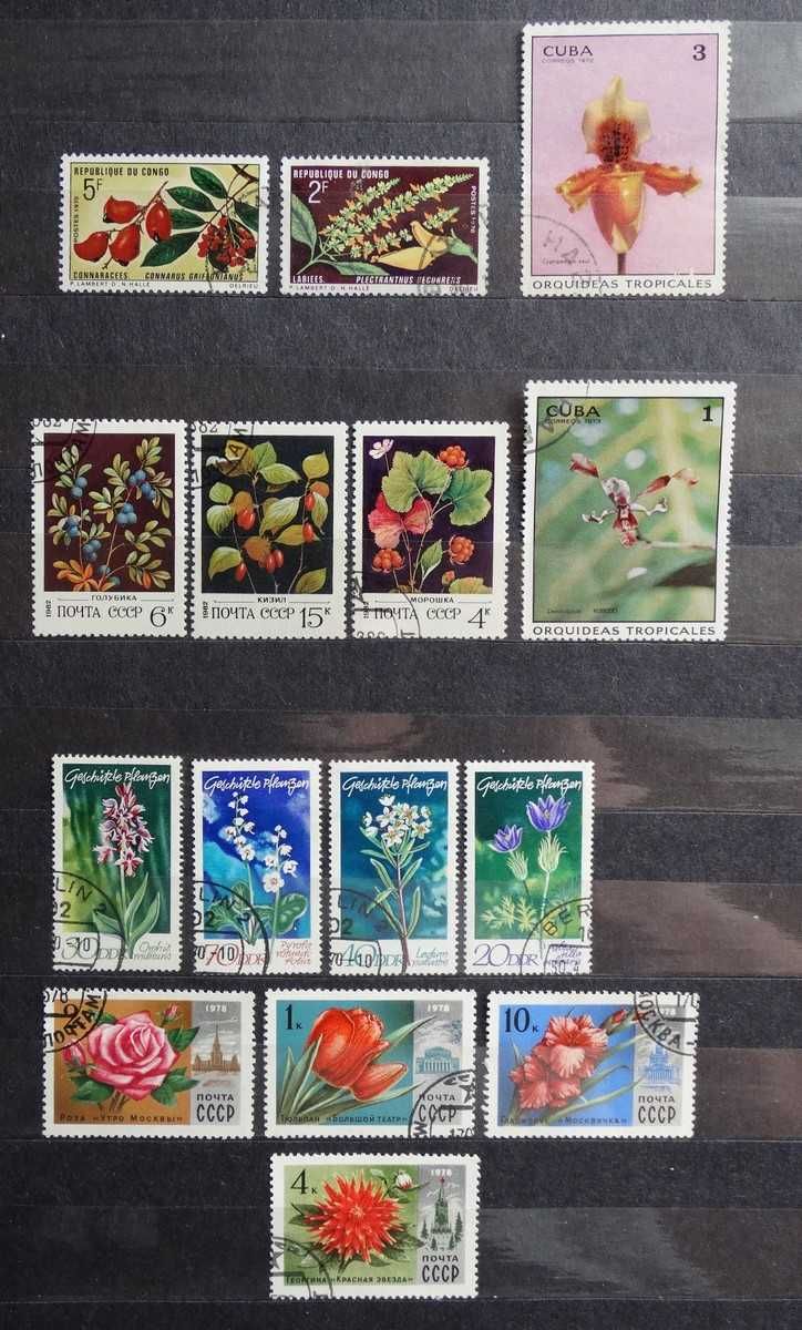 FLORA - kwiaty znaczki pocztowe 50 szt. różne kraje (Zestaw 1)
