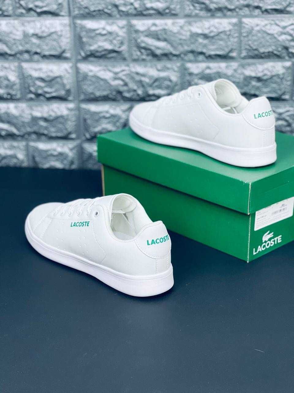 Красовки мужские белые Lacoste Натуральная кожа! Красовки Лакоста 2024