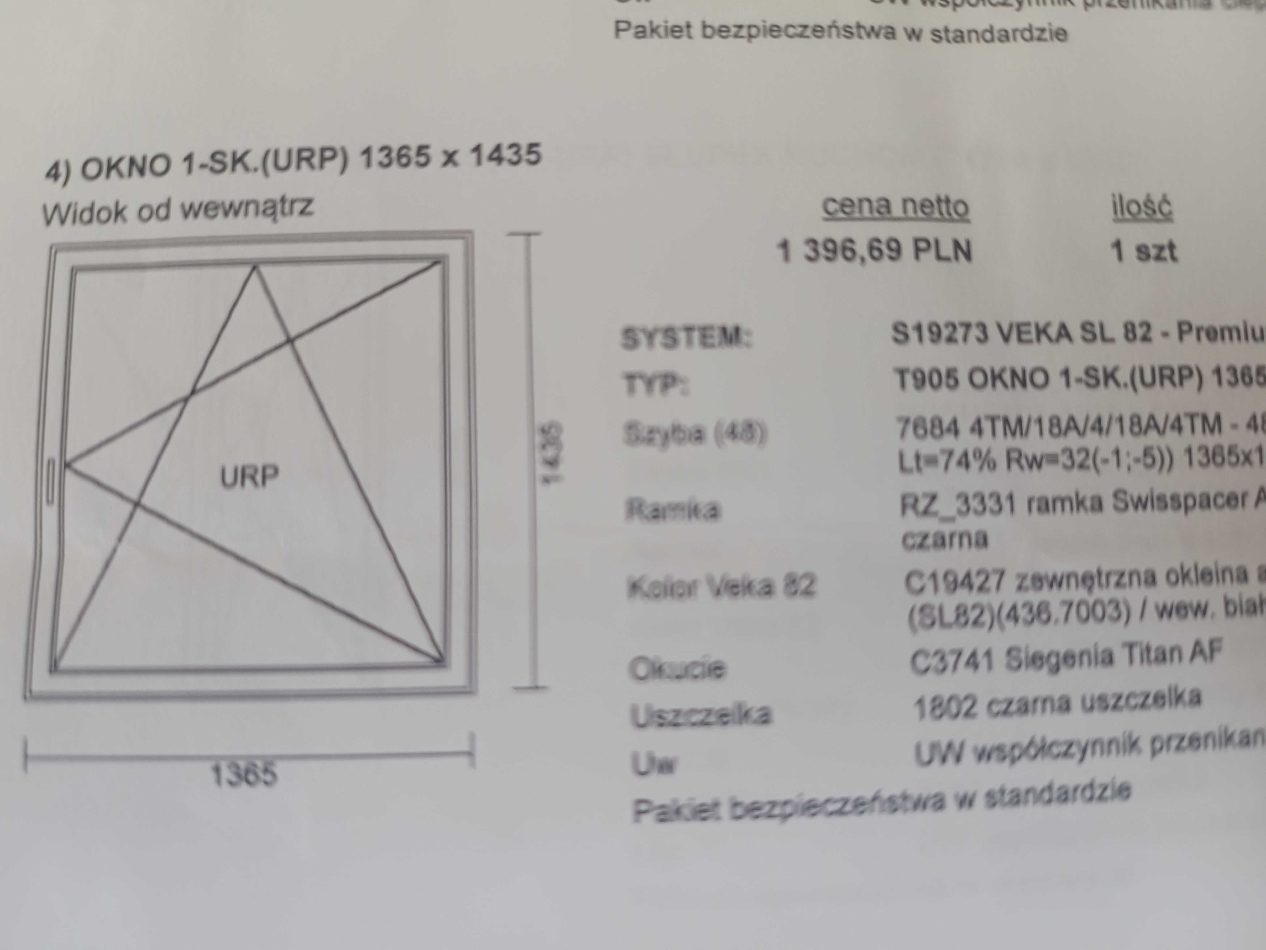 Okno pakiet 3 szyby 140x150