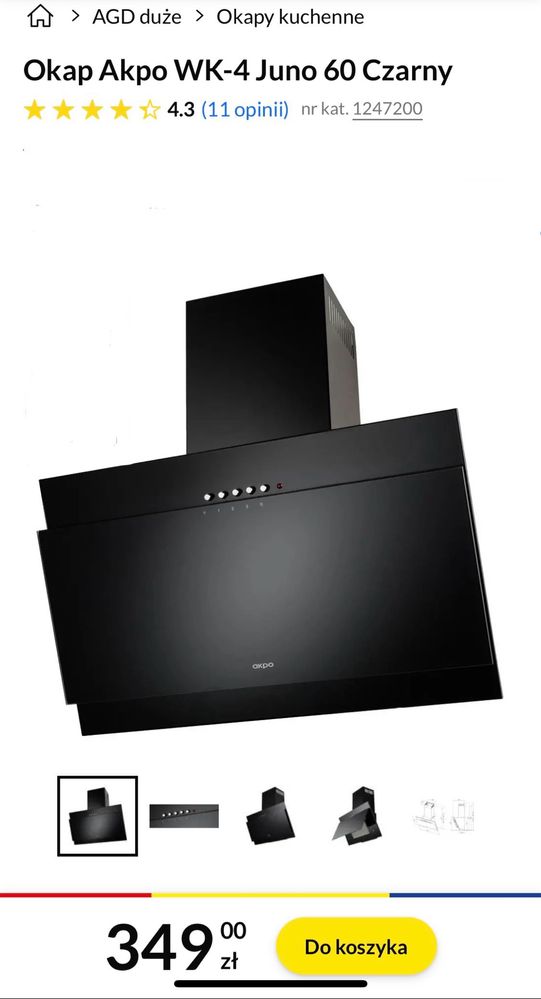 Okap Akpo WK-4 Juno 60 Czarny
