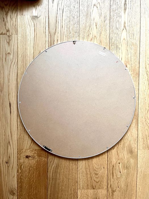 Lustro łazienkowe z białą ramką, okrągłe 52 cm