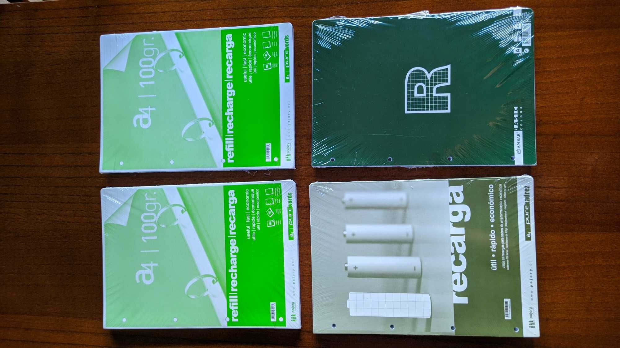 Recargas de folhas NOVAS SELADAS