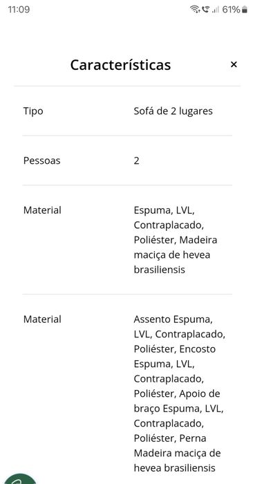 Pequeno sofá  novo