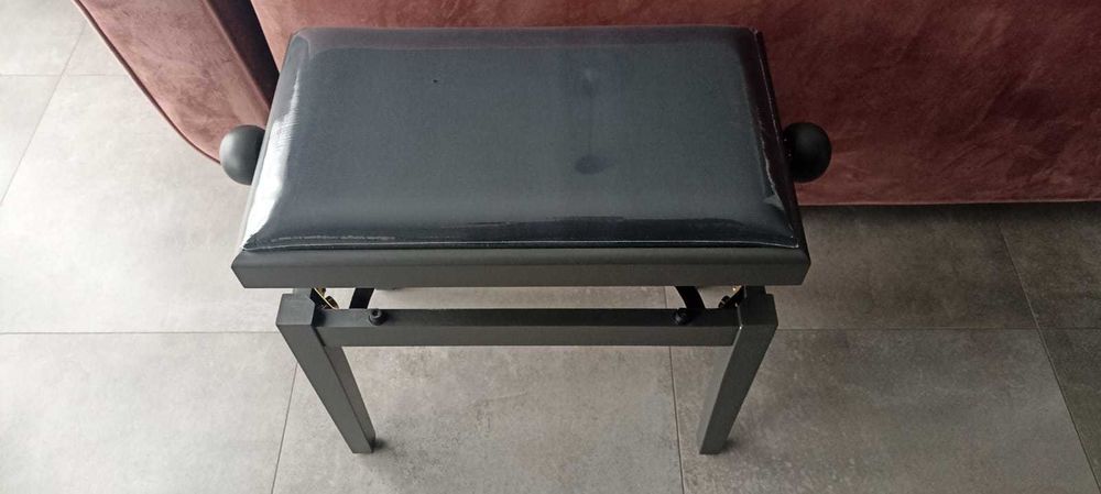 Ława stołek pianino fortepian ciemny orzech grafit mat OPIS