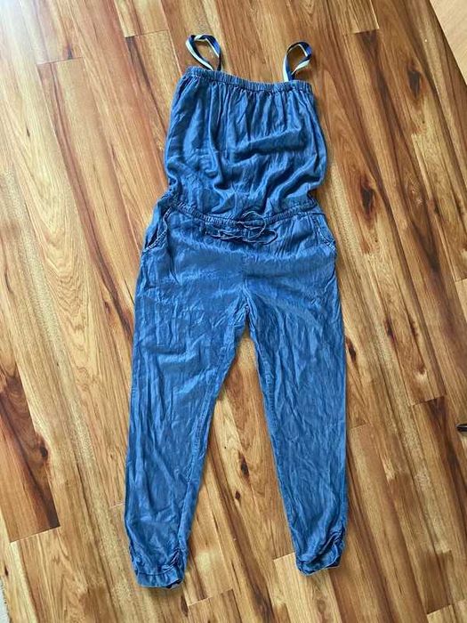 kombinezon ala jeans cienki lekki tuba xl 42 44 +size oversize luzna