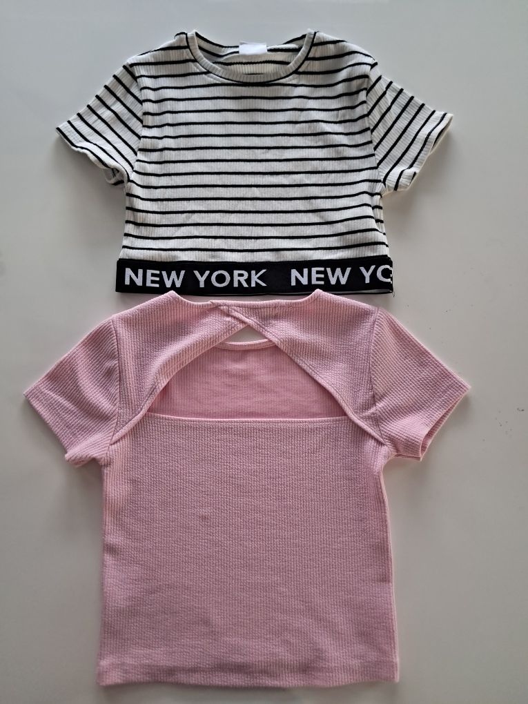 Koszulki T-shirt zestaw 8 sztuk Zara rozmiar 140 dziewczynka
