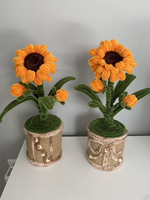 Kwiatek hiacynt słonecznik z drucików kreatywnych