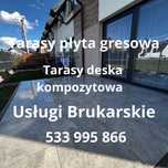 Usługi brukarskie Tarasy z deski kompozytowej i płyt gresowych