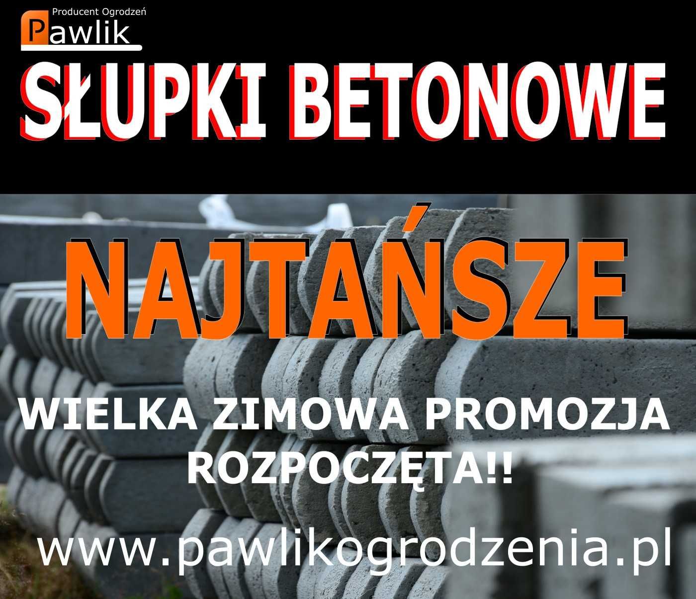 Słupek betonowy dla rolnictwa, słupki betonowe do siatki dp