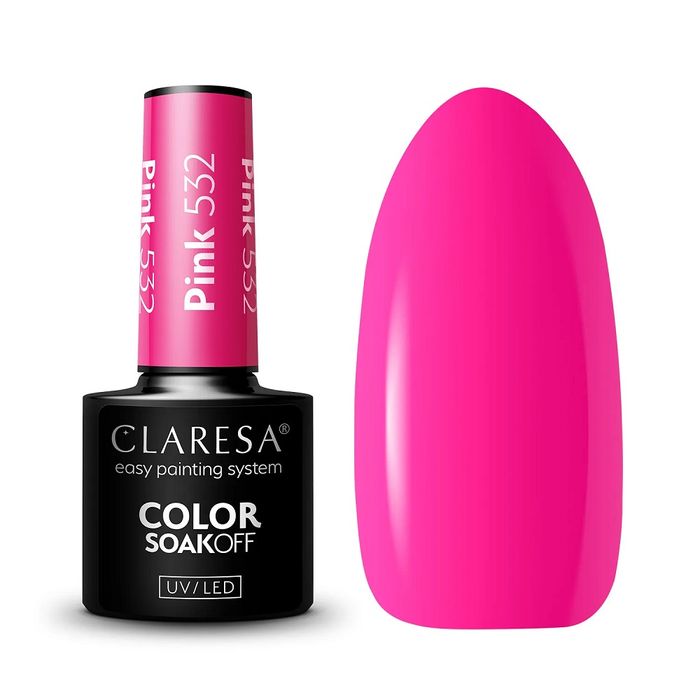 Claresa Color Soak Off UV/LED Pink lakier hybrydowy 532 5g