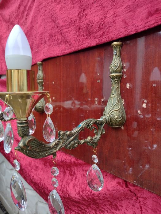 Люстра бра 2 шт бронза хрусталь
