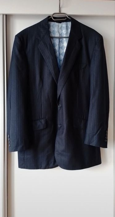 Granatowa marynarka męska pasy rozm.XL