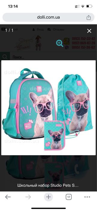 Каркасний ортопедичний рюкзак Kite studio pets