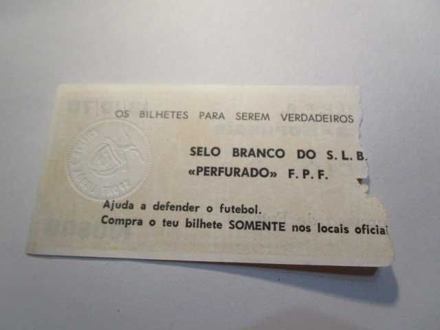 bilhetes benfica competições europeais anos 60 -70