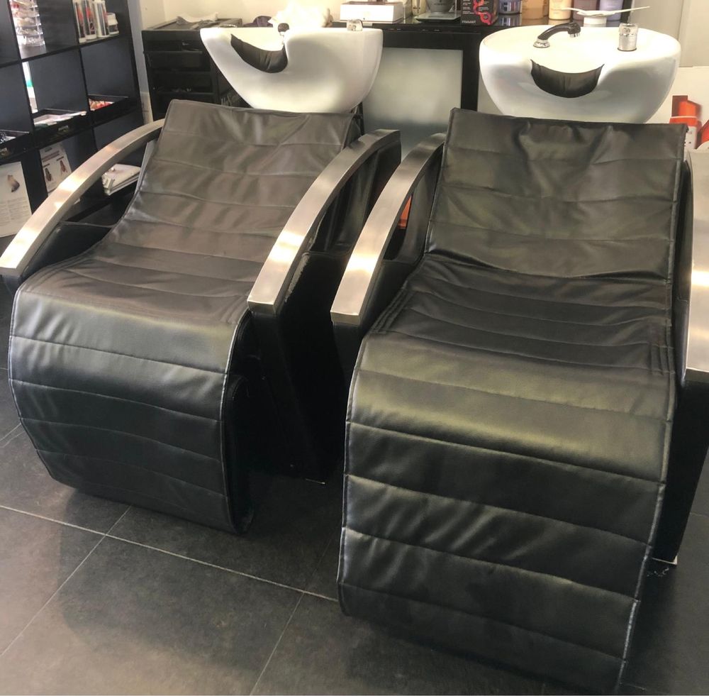 2 rampas de lavagem de cabelo profissional