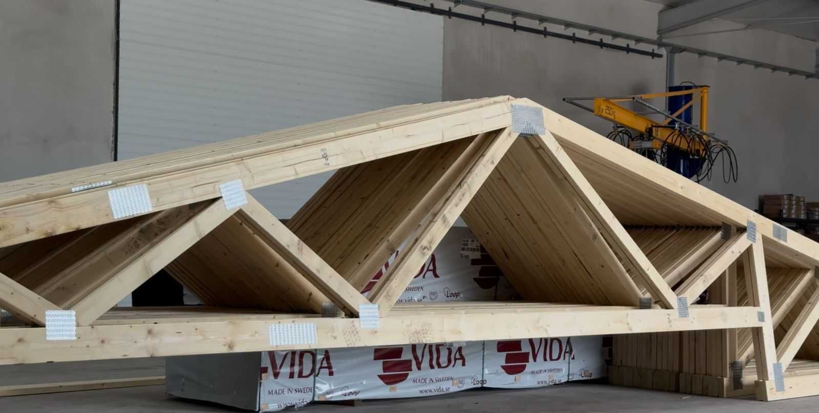 Wiązary dachowe prefabrykaty dachowe projekt produkcja montaż Leszno