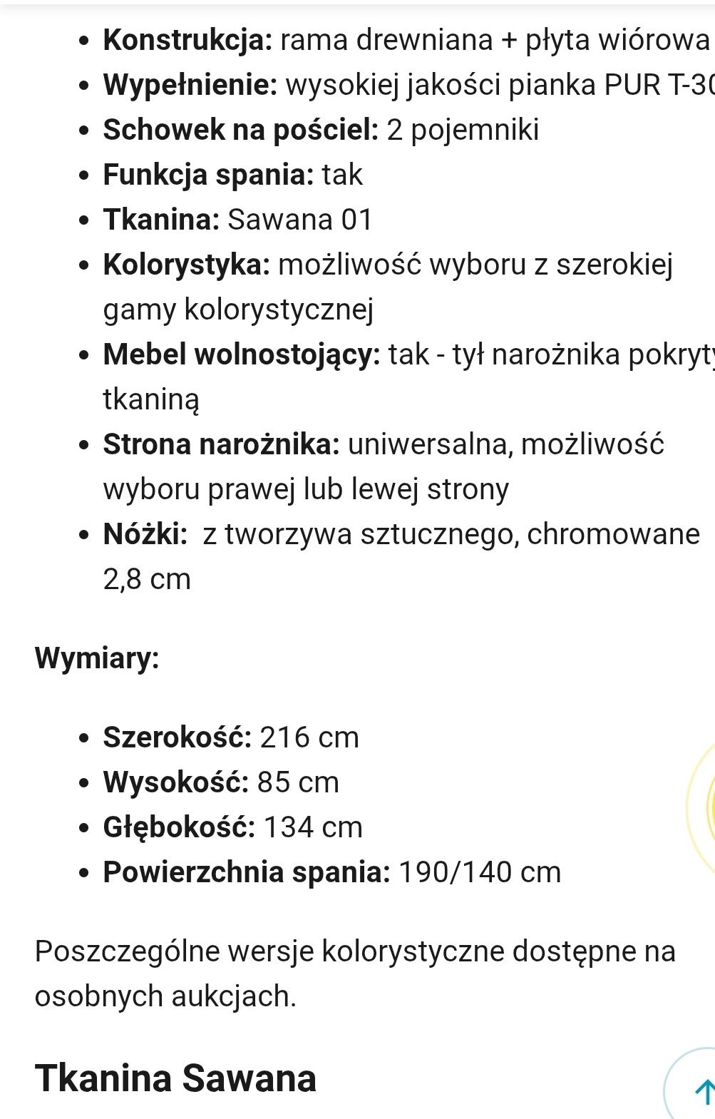 Narożnik z funkcją spania nowy