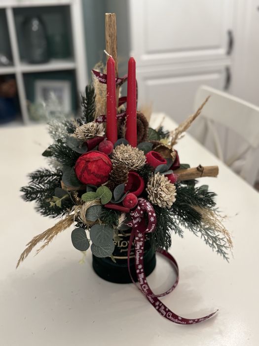 Flower box świąteczny zimowy