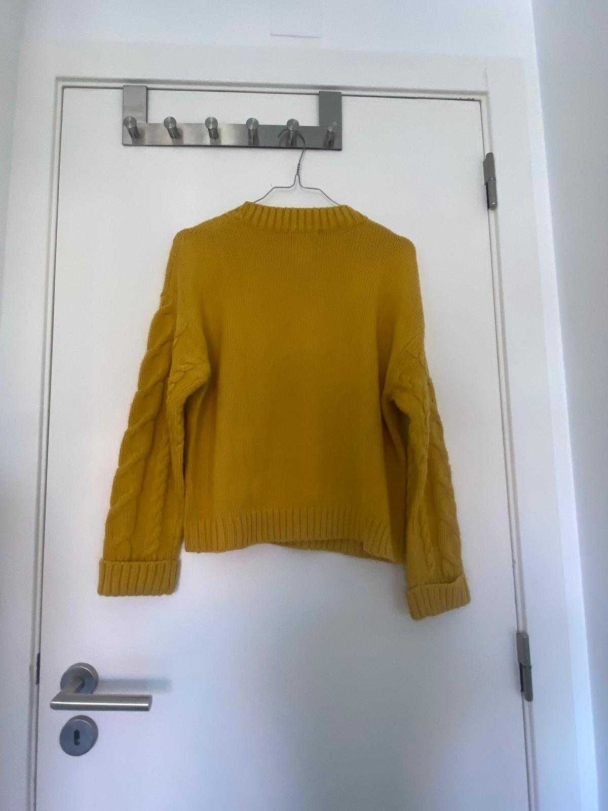 Camisola malha amarela ZARA
