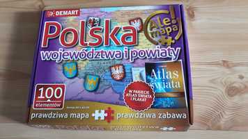 Polska puzzle 100 plus mapa i atlas