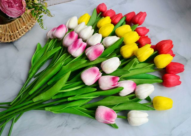 Тюльпаны искусственные реалистичные, тюльпани штучні квіти,декоративні