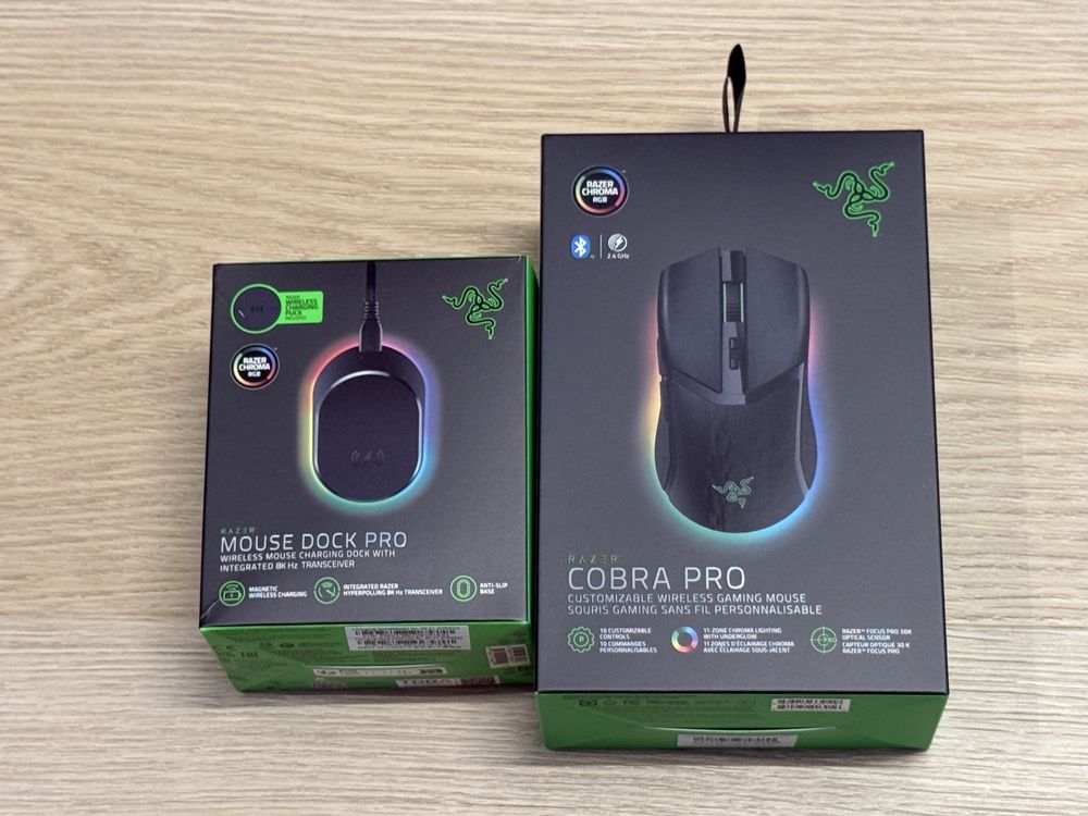 Rato Wireless Razer Cobra Pro + Dock Pro