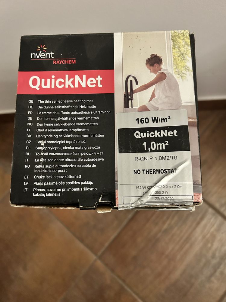 Mata grzewcza nVent Raychem QuickNet powierzchnia 1m2 moc 160 W/1m2